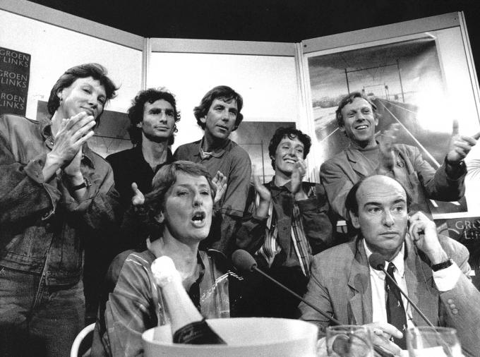 GroenLinks volgt met enthousiasme de verkiezingsuitslagen in 1989. In november 2020 bestaat de partij dertig jaar. ANP / HH / Jacques Klok
