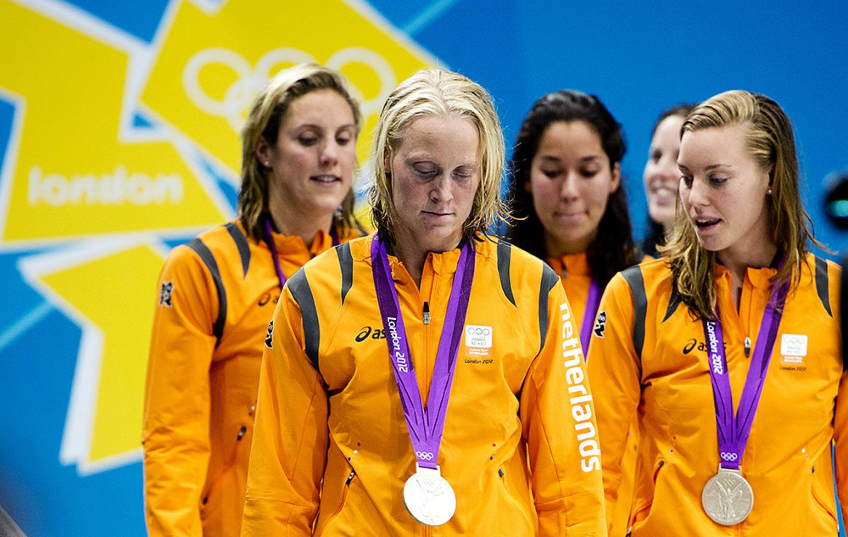 Zilver estafettezwemsters Olympische Spelen in Londen