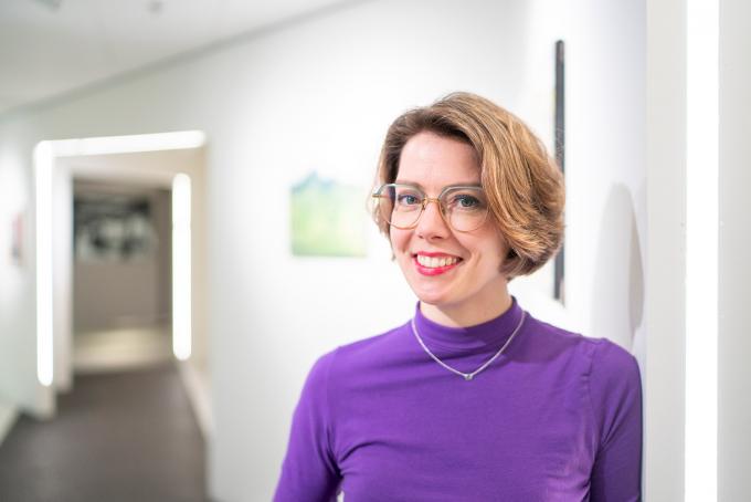 Judith Laanen in WTC Den Haag, waar de redactie van ANP zich bevindt. Foto: ANP / Jasper Juinen