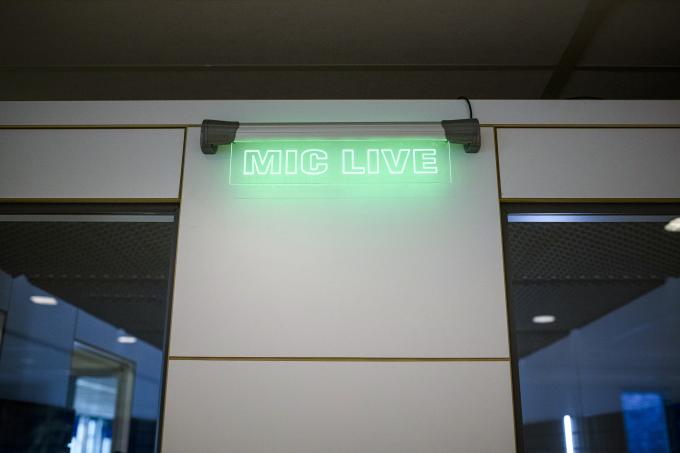 De radiocel op de redactie van het ANP in Den Haag. Foto: Kees van de Veen