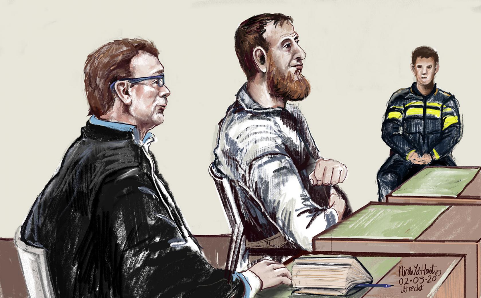 Rechtbanktekening van Gökmen T.